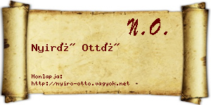 Nyirő Ottó névjegykártya